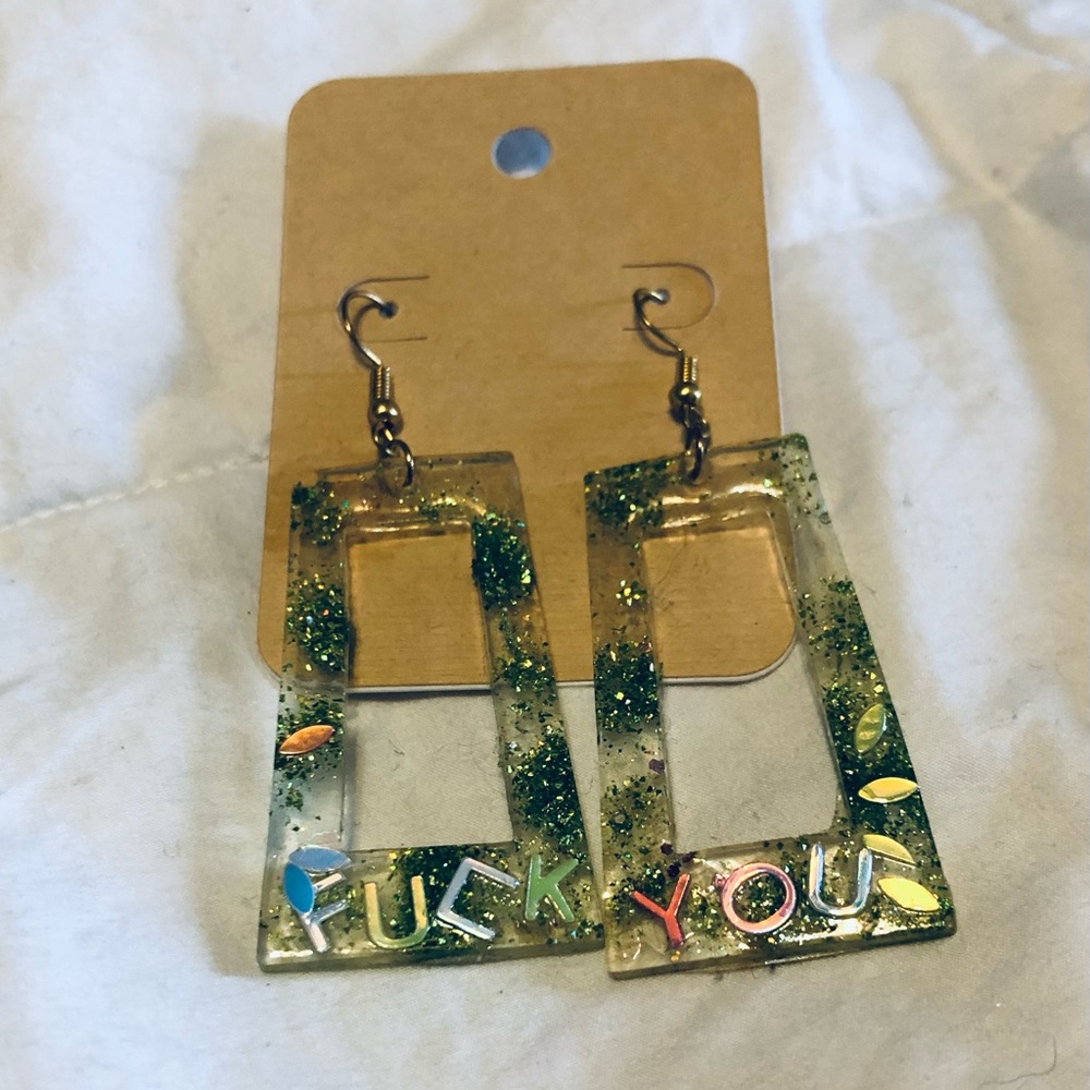 Neon F@&k You earnings. Made by yours truly 🥰
